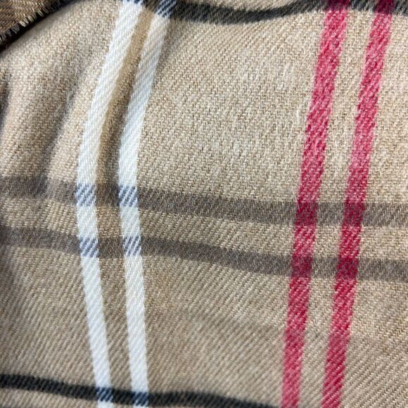 Cejon beige plaid unisex scarf made in Italy - Picture 8 of 13